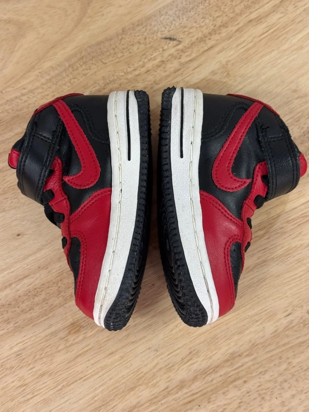 Nike Air Force 1 Mid Toddler Sneakers Red‎ Black Size 5 307192-063